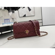 Chanel Flap Lambskin Shoulder Bag AS2557 Burgundy JK2806zS17