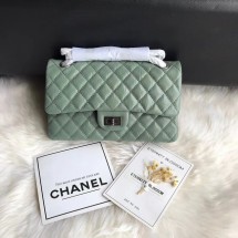 Chanel Flap Original Cowhide Leather 30225 green Silver chain JK5111UW57