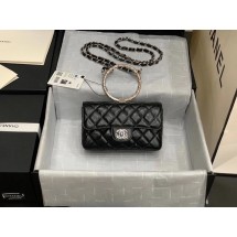 Chanel Flap Original Lambskin Leather Shoulder Bag AS1665 black JK3880pA42