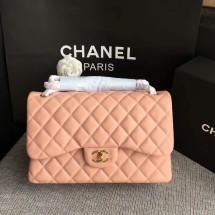 Chanel Flap Shoulder Bags Light Pink Original Lambskin Leather CF1113 Glod JK5726zS17