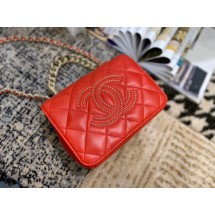 Chanel Lambskin flap bag AS1514 red JK4097lu18