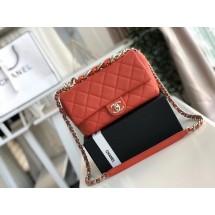 Chanel Lambskin Flap Bag &gold-Tone Metal AS1353 red JK4357KX86