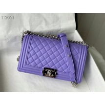 Chanel Le Boy Flap Shoulder Bag Original Leather A67086 purple JK3317TV86