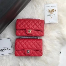 Chanel mini flap bag Grained Calfskin A1116 RED JK3487hc46