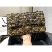 Chanel Original flap bag Twill soft A01112 gold JK3963DS71