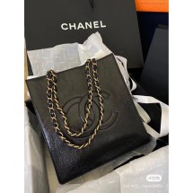 Chanel Original Leather Tote Shopping Bag AS1942 Black JK3942rf73