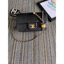 Chanel Original Small Snake skin flap bag AS1116 black JK4092aj95