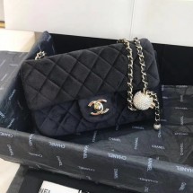 Chanel Original Small velvet flap bag AS1792 black JK3971VI95