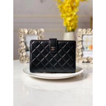 CHANEL sheepskin notebook & Wallet A013 black JK1156dV68
