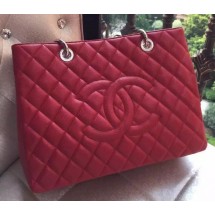 Chanel Shopper Bag Original Calfskin Leather A95021 Red JK232tL32
