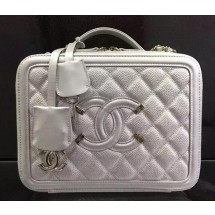 Chanel Shoulder Bag Original Calfskin Leather CHA6678 Silver JK119JD28