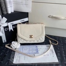 Chanel Shoulder Bag Original Leather White AS0729 Gold JK4566Ea63