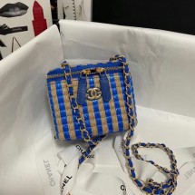 Chanel Weave Shoulder Bag AP1998 blue JK3362aj95