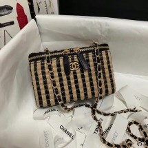 Chanel Weave Shoulder Bag AP1999 black JK3358Va47