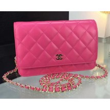 Chanel WOC mini Flap Bag Rose Sheepskin A5373 Gold JK84pk20
