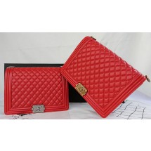 Cheap Boy Chanel Flap Shoulder Bag Original Cannage Pattern A67087 Red JK517ZZ98