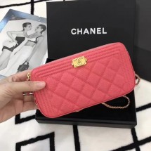 Cheap Copy Chanel mini Shoulder Bag Cannage Pattern A94452 Pink JK5927Eq45