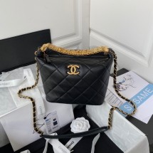 Cheap Fake Chanel lambskin Shoulder Bag AS3242 black JK2432BC48
