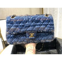 Copy Chanel Original flap bag Twill soft A01112 blue JK3962Ey31