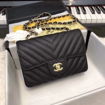 Copy Chanel Small Classic Handbag Grained Calfskin & Gold-Tone Metal A69900 black JK5057Ey31