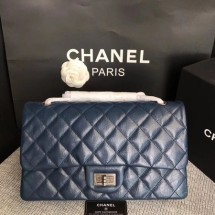 Fake Chanel Flap Shoulder Bag Blue Original Calfskin Leather 277 Silver JK5286Hj78
