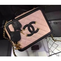 Fake Chanel Shoulder Bag Original Calfskin Leather CHA6678 Pink&Black JK122EQ38