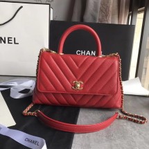 Fake Chanel Small Flap Bag with Top Handle A92990 red JK5079qZ31
