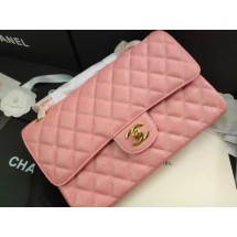 Fashion chanel flap bag Iridescent Grained Calfskin&Gold-Tone AS1112 pink JK3512OM51