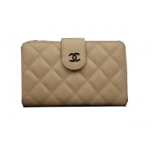 Fashion Chanel Matelasse Bi-Fold Wallet Original Cannage Pattern Leater CHA48667 Apricot JK1516OM51