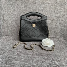 Hot CHANEL Shopping Bag Mini Tote B57979 Black JK4691io40