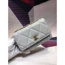 Imitation AAA Chanel Original Leather Shoulder Bag Light Blue A80982 Gold JK4510kf15