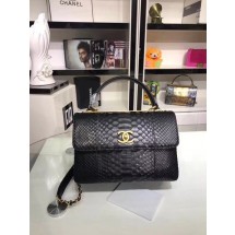 Imitation Chanel Original Snake skin Leather Tote Bag A92236 black JK5218VO34