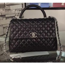 Imitation Chanel Shoulder Tote Bag Original Calfskin Leather A7777 Black JK346QN34