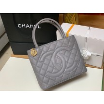 Imitation Chanel Tote Bag Grained Calfskin&Gold-Tone Metal AS1804 gray JK2540Xr29