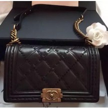 Knockoff Chanel Boy Flap Shoulder Bags Calfskin Leather A67033 Black JK354WW40