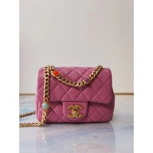 Knockoff Chanel flap bag Lambskin Resin & Gold-Tone Metal AS2379 Pink JK3546vf92