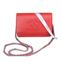 Knockoff Chanel Flap Shoulder Bag Red Calfskin Leather CHA33817 Silver JK1071Lg61