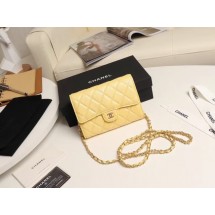 Knockoff Chanel mini flap bag Grained Calfskin A84512 yellow JK3432Lg61