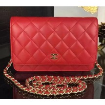 Knockoff Chanel WOC mini Flap Bag Red Sheepskin A5373 Gold JK90vf92