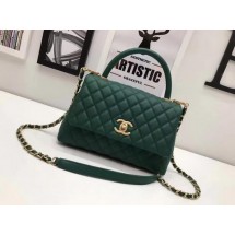 Luxury Chanel Classic Top Handle Bag Sheepskin Leather A92991 Green JK10kp43