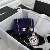 Luxury Chanel Original Small velvet flap bag AS1115 royal blue JK3914QT69