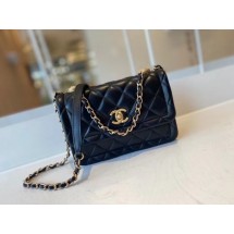 Replica Chanel flap bag Calfskin & Gold-Tone Metal AS2055 black JK3781Ye83
