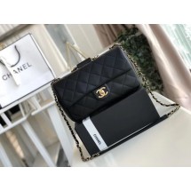 Replica Chanel flap bag Lambskin & Gold Metal AS1358 black JK4352rH96