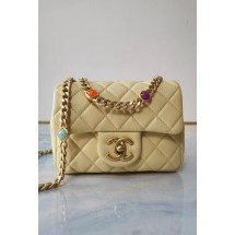 Replica Chanel flap bag Lambskin Resin & Gold-Tone Metal AS2379 Yellow JK3542HB48