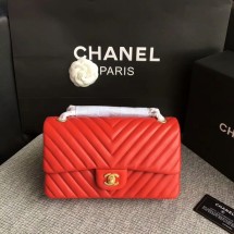 Replica Chanel Flap Shoulder Bags Red Original Sheepskin CF1112 Gold JK5869XB19