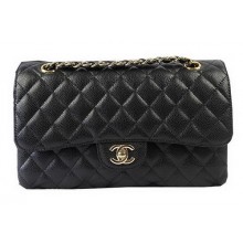 AAAAA Imitation Chanel 2.55 Series Bags Black Cannage Pattern Leather CFA1112 Gold JK978Sy67