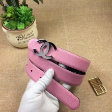 AAAAA Knockoff Chanel 30mm Leather Belt CH5232 Pink JK681Pg26