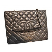 Chanel Classic Coco Bag Black GST Sheepskin Leather A50995 Silver JK878Yr55