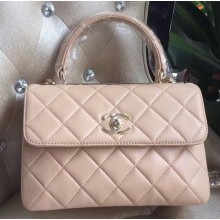 Chanel Classic Top Flap Bag Original Sheepskin Leather A92236 Apricot JK75uZ84