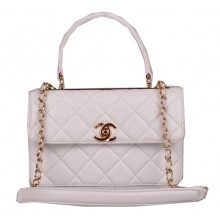 Chanel Classic Top Handle Bag Sheepskin Leather CHA92236 White JK1111sf78
